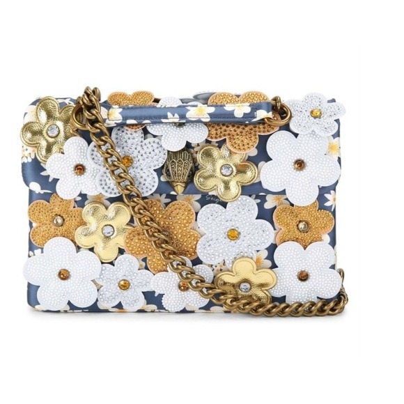 KURT GEIGER Floral Embellished Handle Chain Bag Party Purse Occasion Statement - Picture 2 of 11